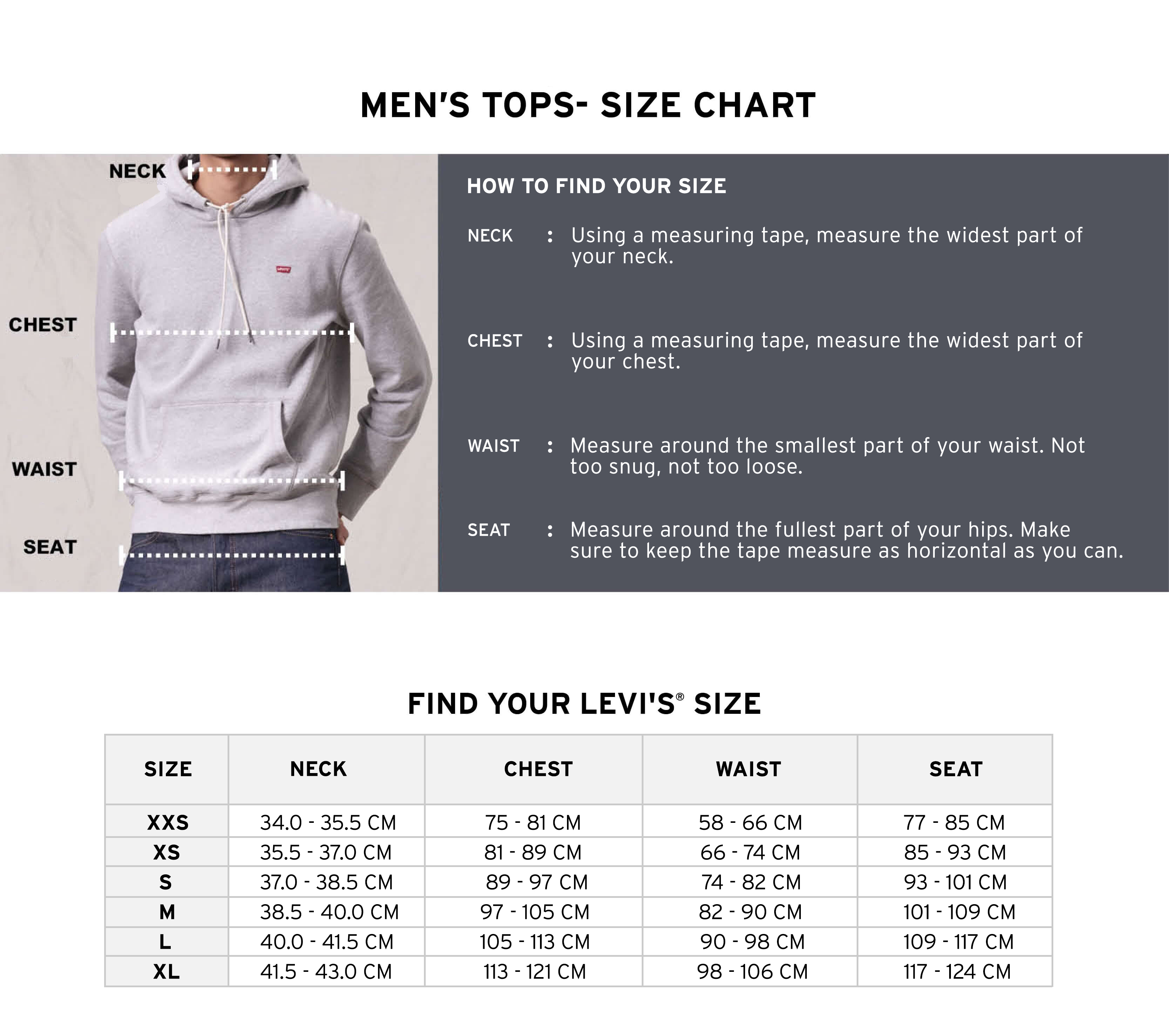 Levis store shirt size